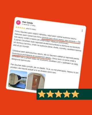 Všech zákazníků se ptáme: „Proč jste si vybrali právě nás – Saunero?“ Pan Čanda @pasecek na to měl jasnou odpověď: 👉...